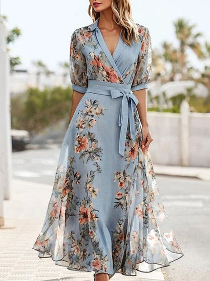 Floral Long Sleeve Maxi Dress for Women - Nocini
