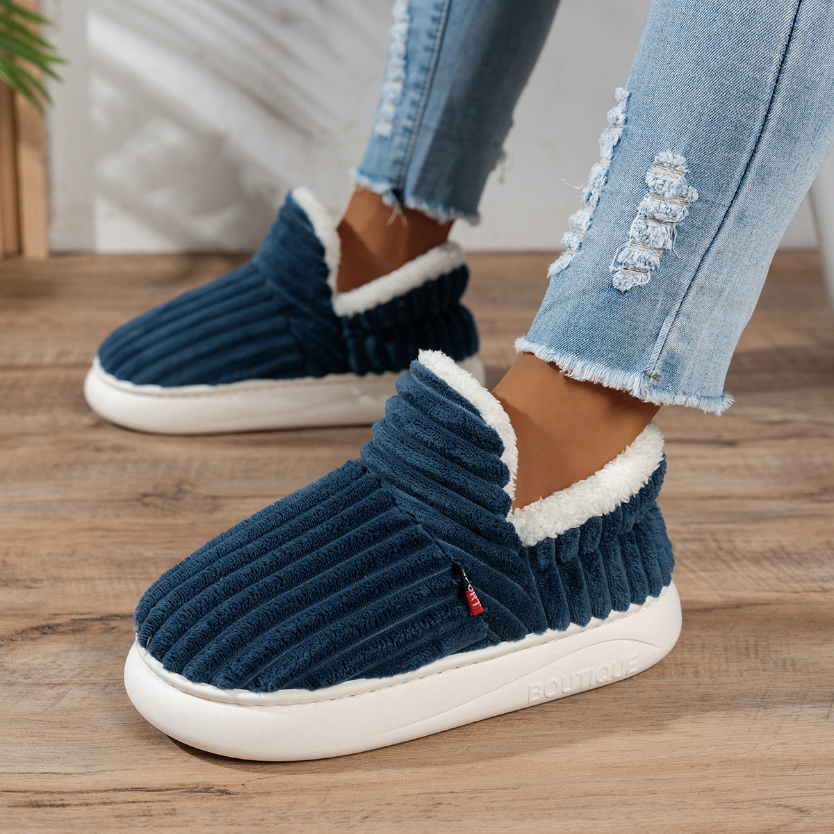 Warm Cozy Women's Slipper Shoes with Grip Soles