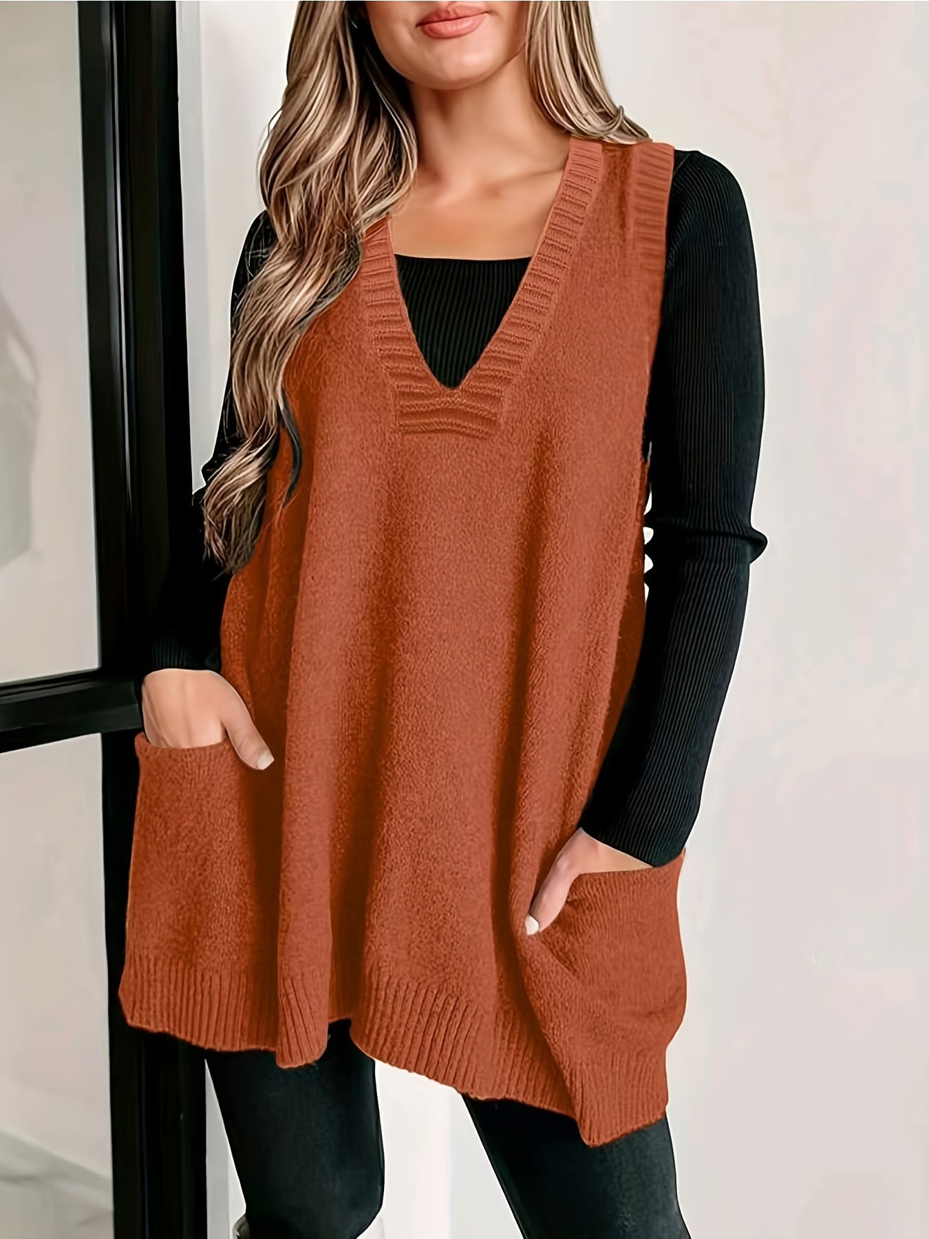 Relaxed Fit Open Front Vest