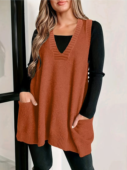 Relaxed Fit Open Front Vest