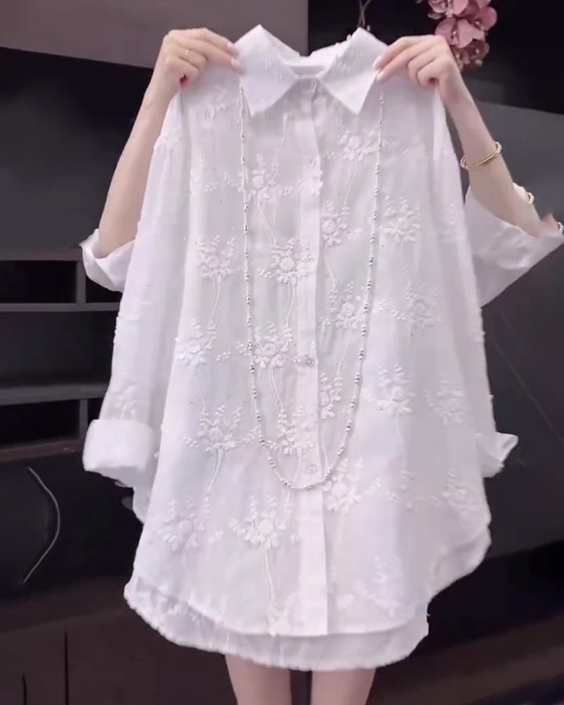 Casual Floral Relaxed Fit Blouse - Olytrend