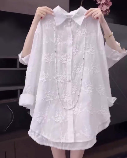 Casual Floral Relaxed Fit Blouse - Olytrend