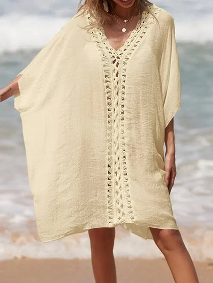Summer Beach Cover Up Dressy V Neck Kimono