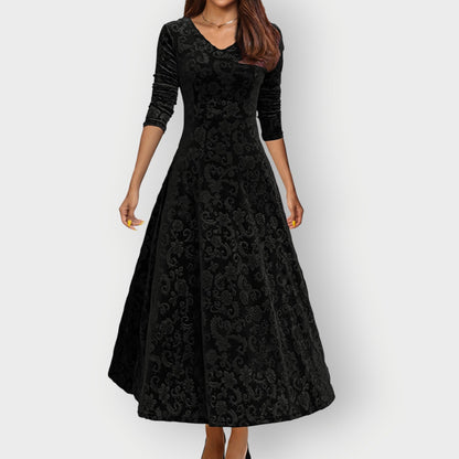 Luxurious Velvet Knee Length Dress