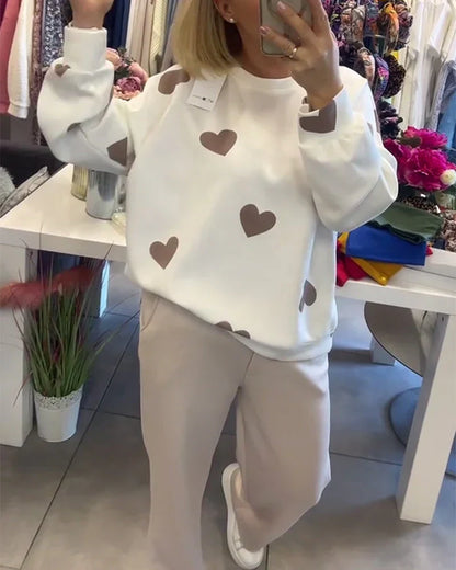Lovely Heart Pattern Sweater