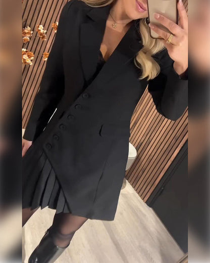 Elegant Sleeve Dress with Pleats