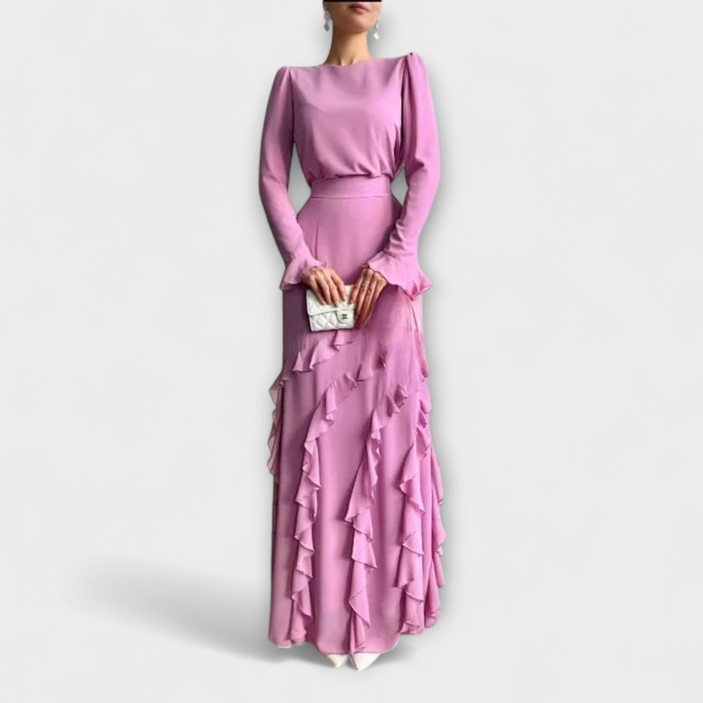 Elegant Slimline Party Dress with 3D Floral Details