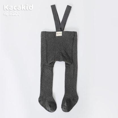 Baby Girls' and Boys' Knitted Trousers with High Waist-Dark Gray-0-12 months-Nora Luxe