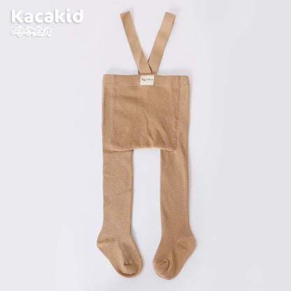 Baby Girls' and Boys' Knitted Trousers with High Waist-Khaki-0-12 months-Nora Luxe