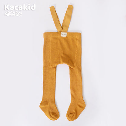Baby Girls' and Boys' Knitted Trousers with High Waist-Orange-0-12 months-Nora Luxe