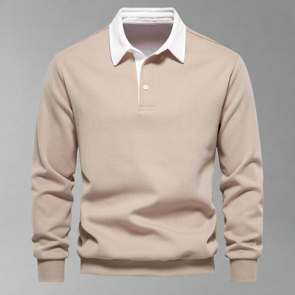 Casual Men's Polo Shirt with Button Front