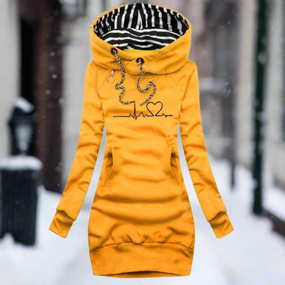 Cozy Hooded Sweatshirt Dress for Women
