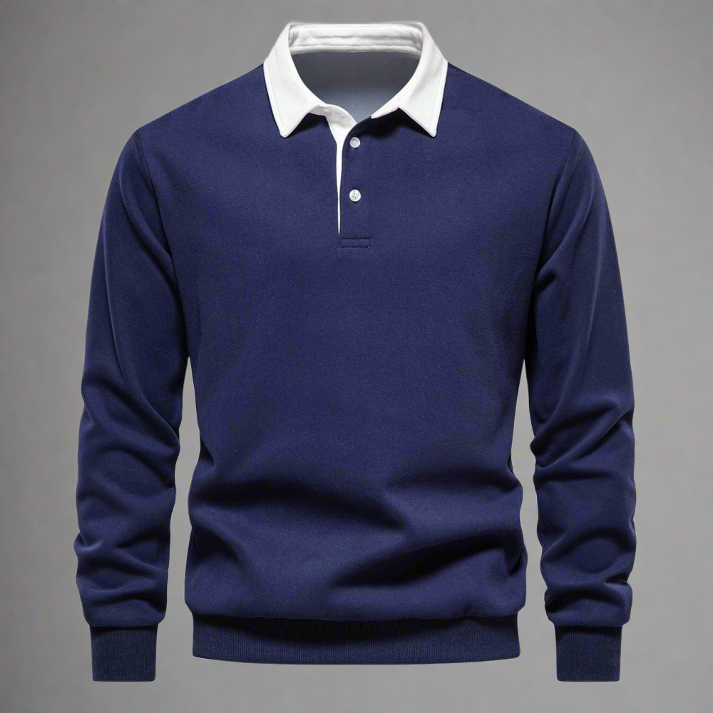 Casual Men's Polo Shirt with Button Front