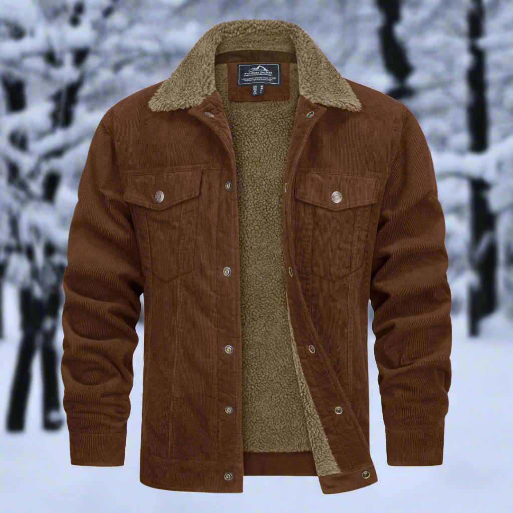 Rugged Corduroy Jacket with Fleece Lining