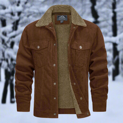 Rugged Corduroy Jacket with Fleece Lining