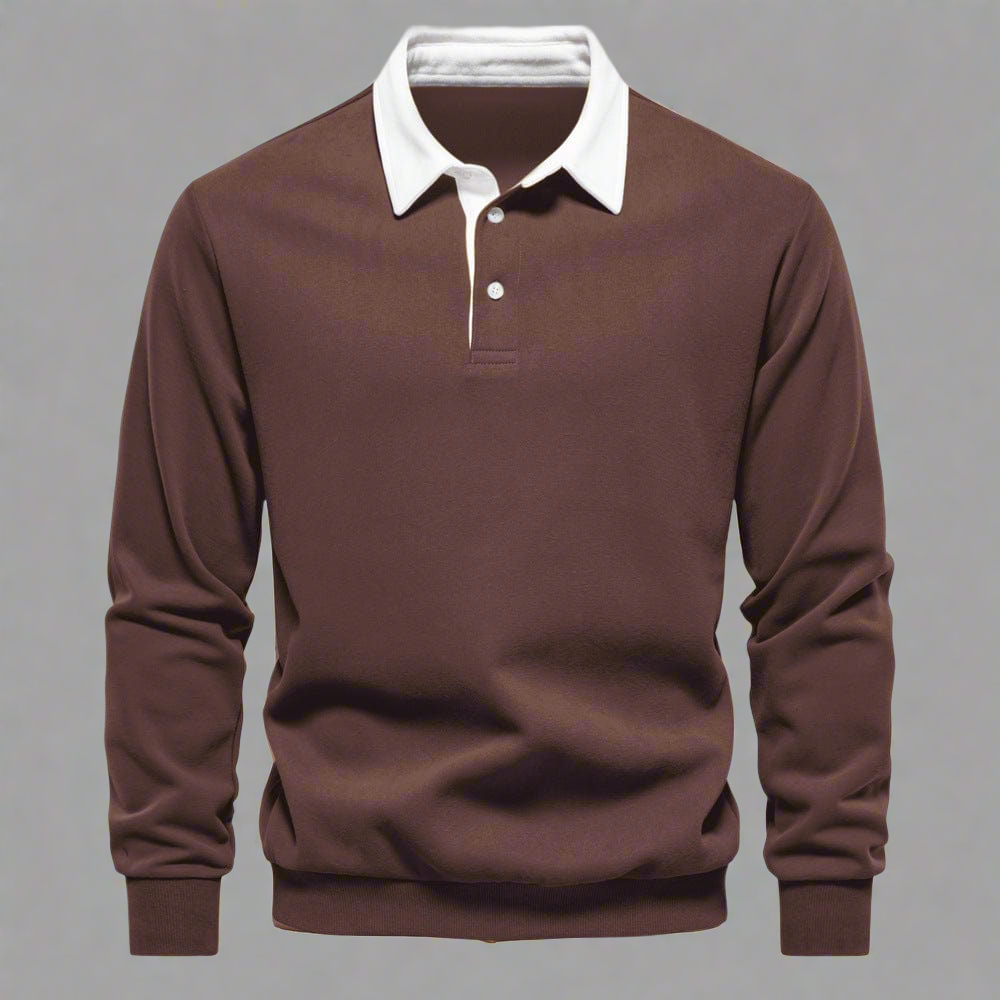 Casual Men's Polo Shirt with Button Front