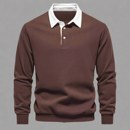 Casual Men's Polo Shirt with Button Front