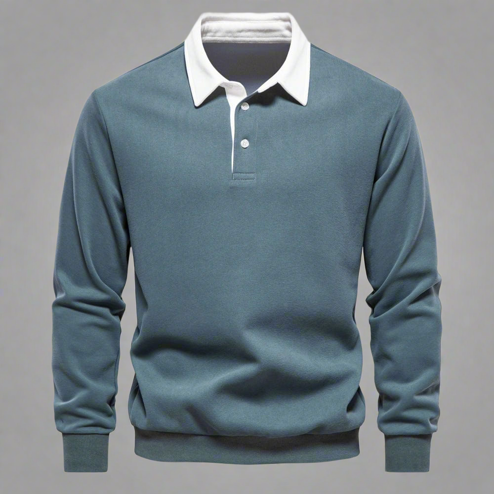Casual Men's Polo Shirt with Button Front