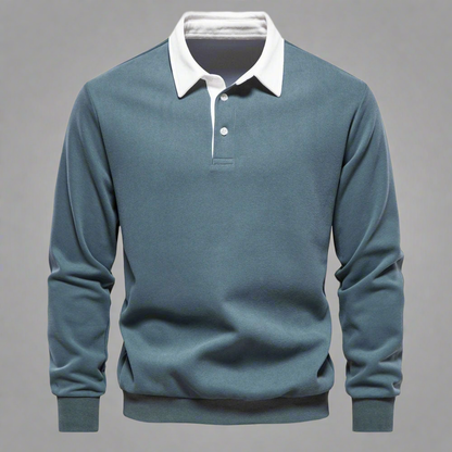 Casual Men's Polo Shirt with Button Front