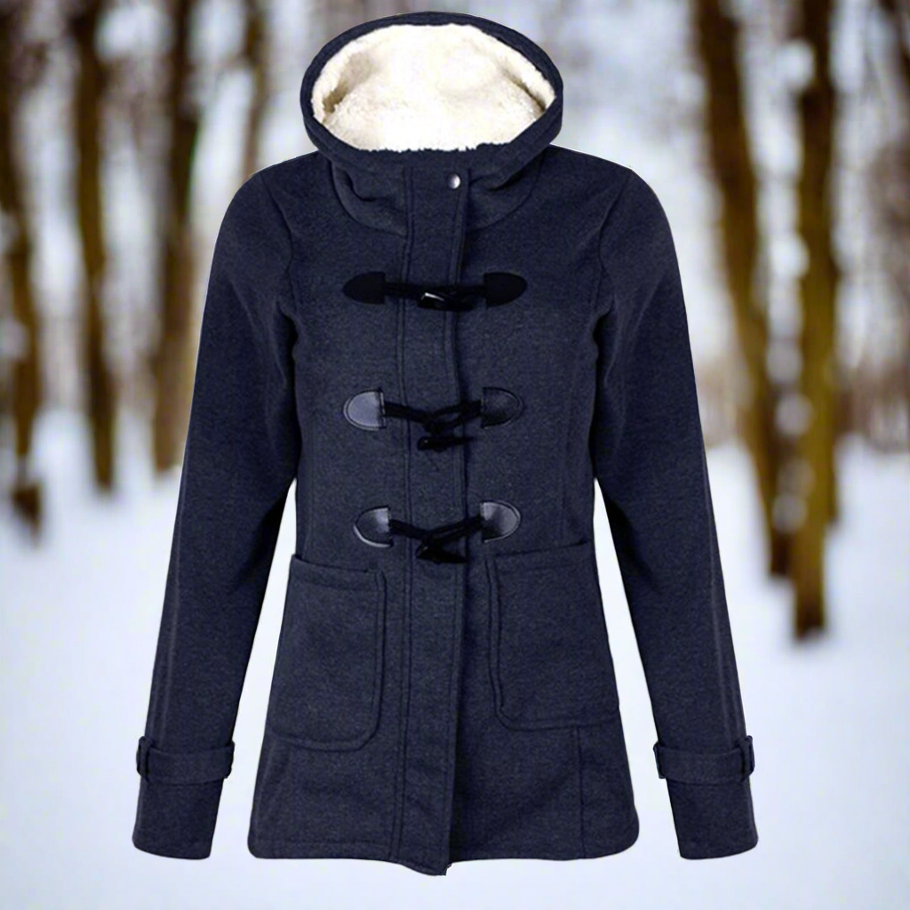 Warm Hooded Parka Coat for Women with Fleece Inside