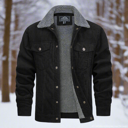 Rugged Corduroy Jacket with Fleece Lining