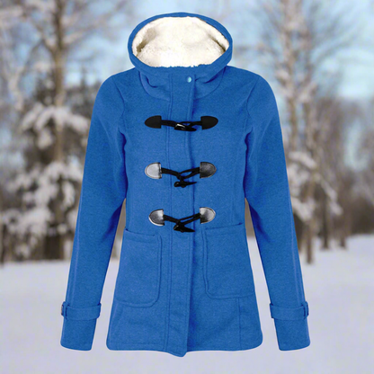 Warm Hooded Parka Coat for Women with Fleece Inside