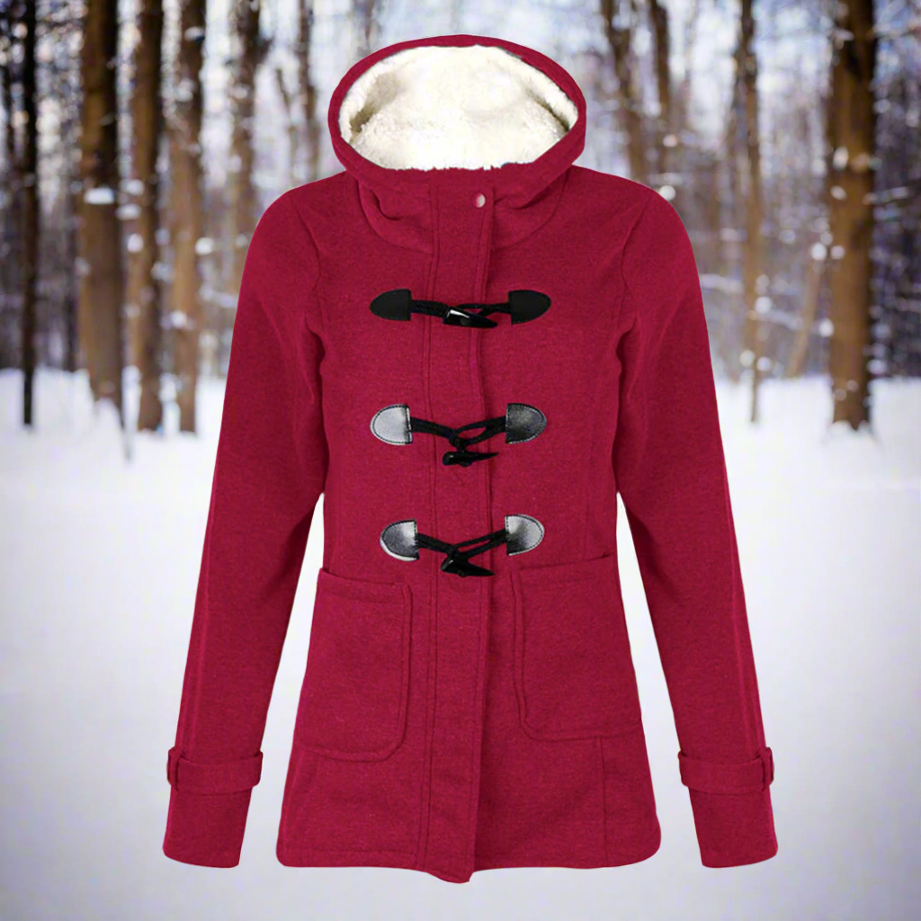 Warm Hooded Parka Coat for Women with Fleece Inside