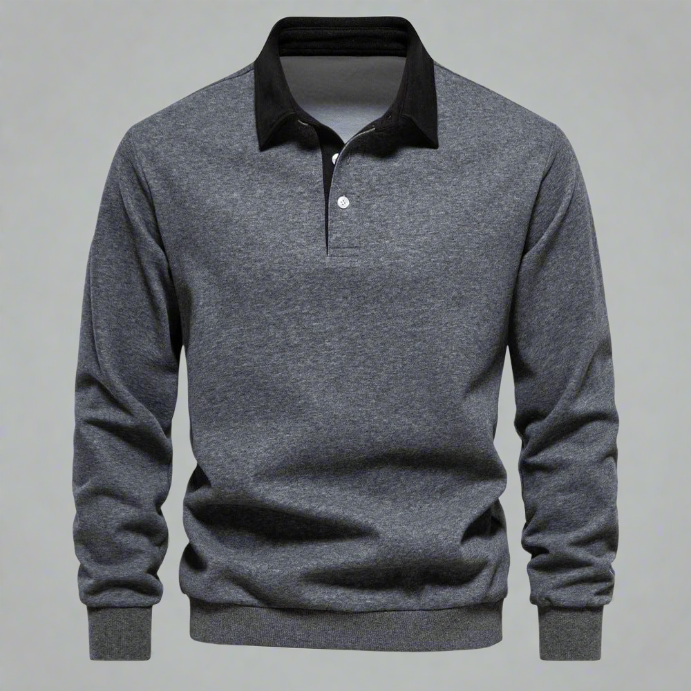 Casual Men's Polo Shirt with Button Front