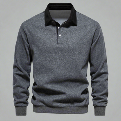 Casual Men's Polo Shirt with Button Front