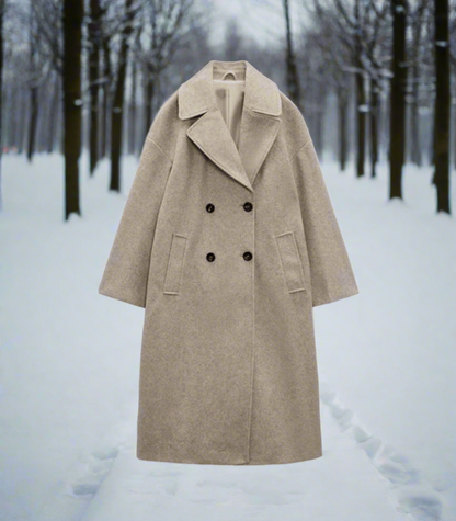 Luxury Double Breasted Long Wool Coat