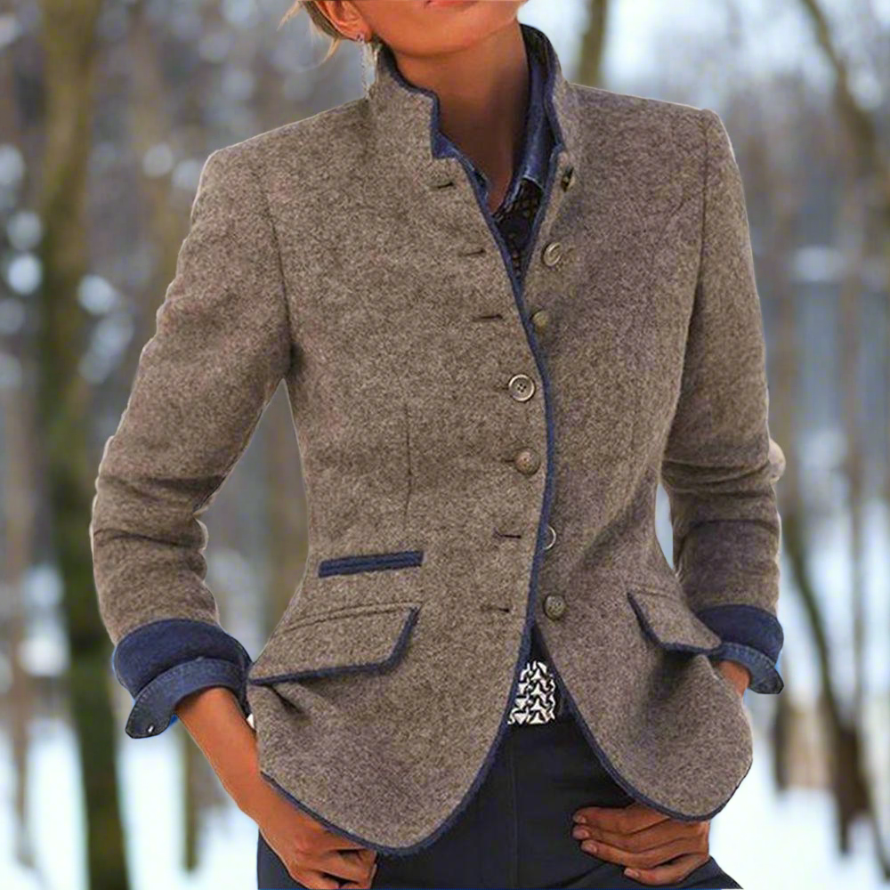 Classic Fit Women's Wool Blazer Jacket - Nocini
