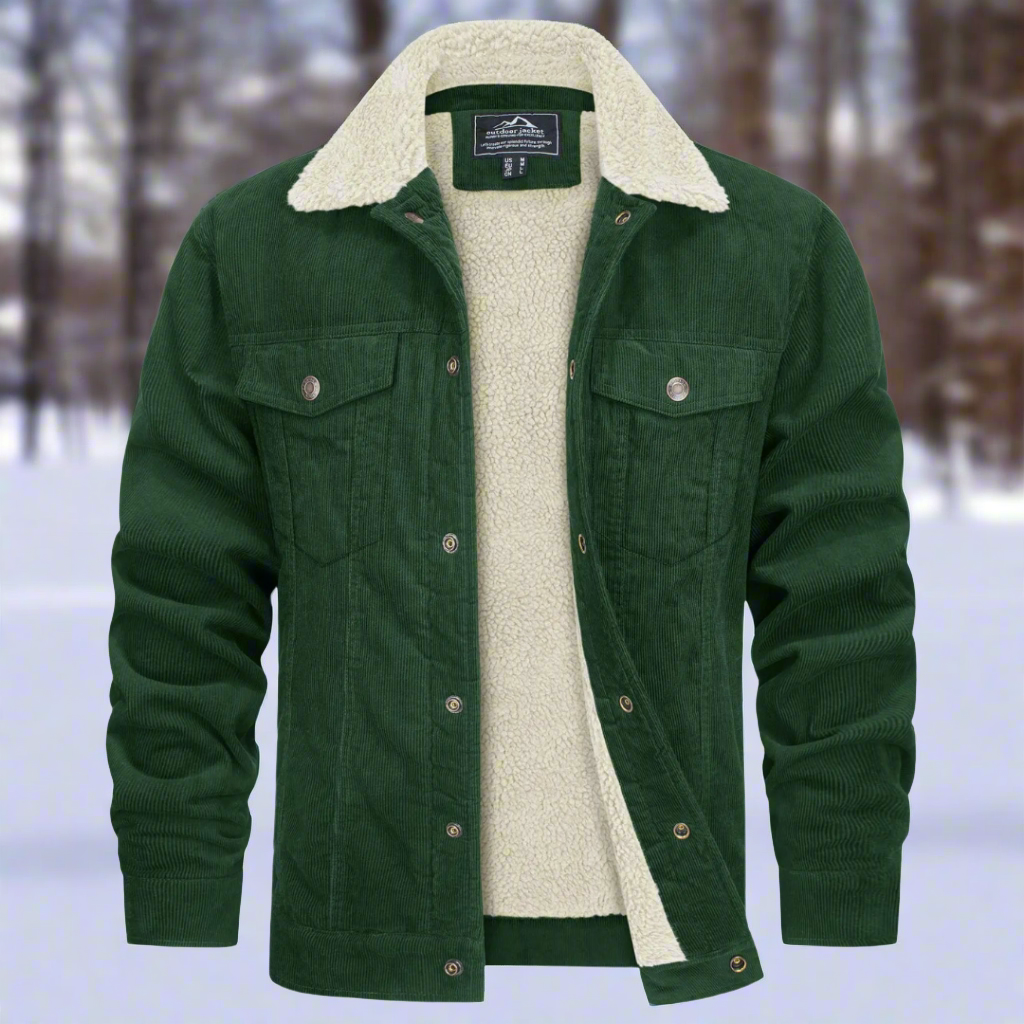 Rugged Corduroy Jacket with Fleece Lining