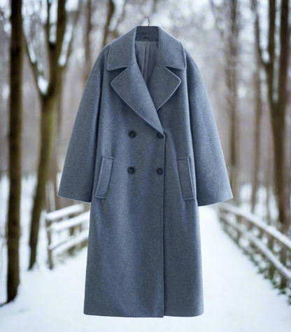 Luxury Double Breasted Long Wool Coat