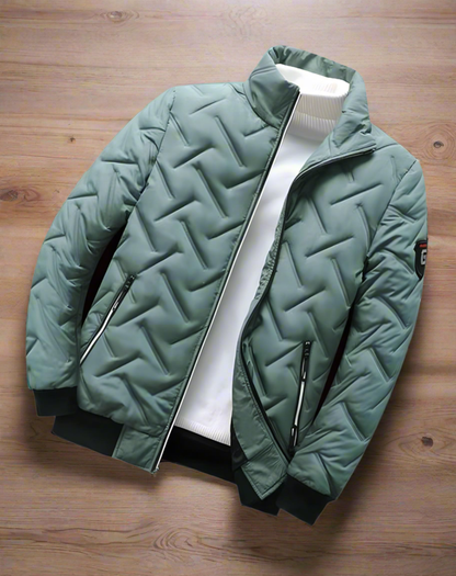 Warm Women's Quilted Bomber Jacket With Zipper