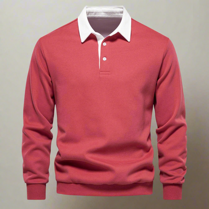 Casual Men's Polo Shirt with Button Front