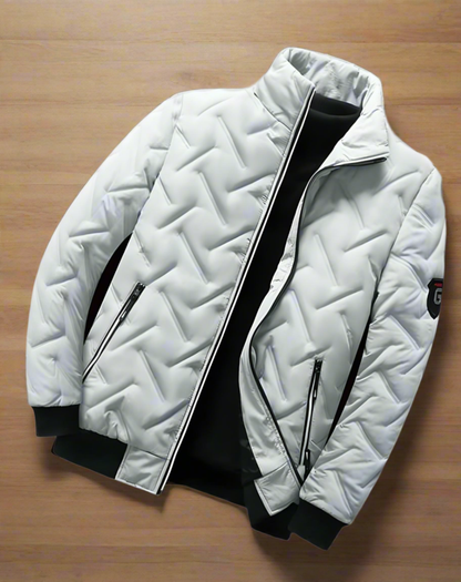 Warm Women's Quilted Bomber Jacket With Zipper