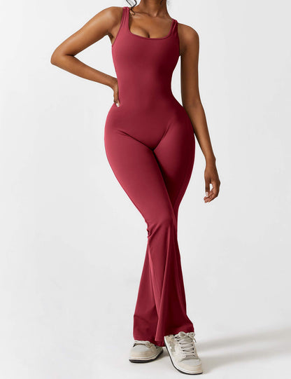 Backless jumpsuit with flared trousers – Liv-Dark blue-S-Nora Luxe
