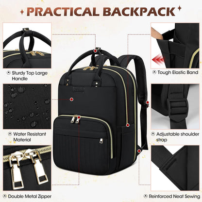 Durable Waterproof 15.6 Laptop Backpack with Multiple Pockets