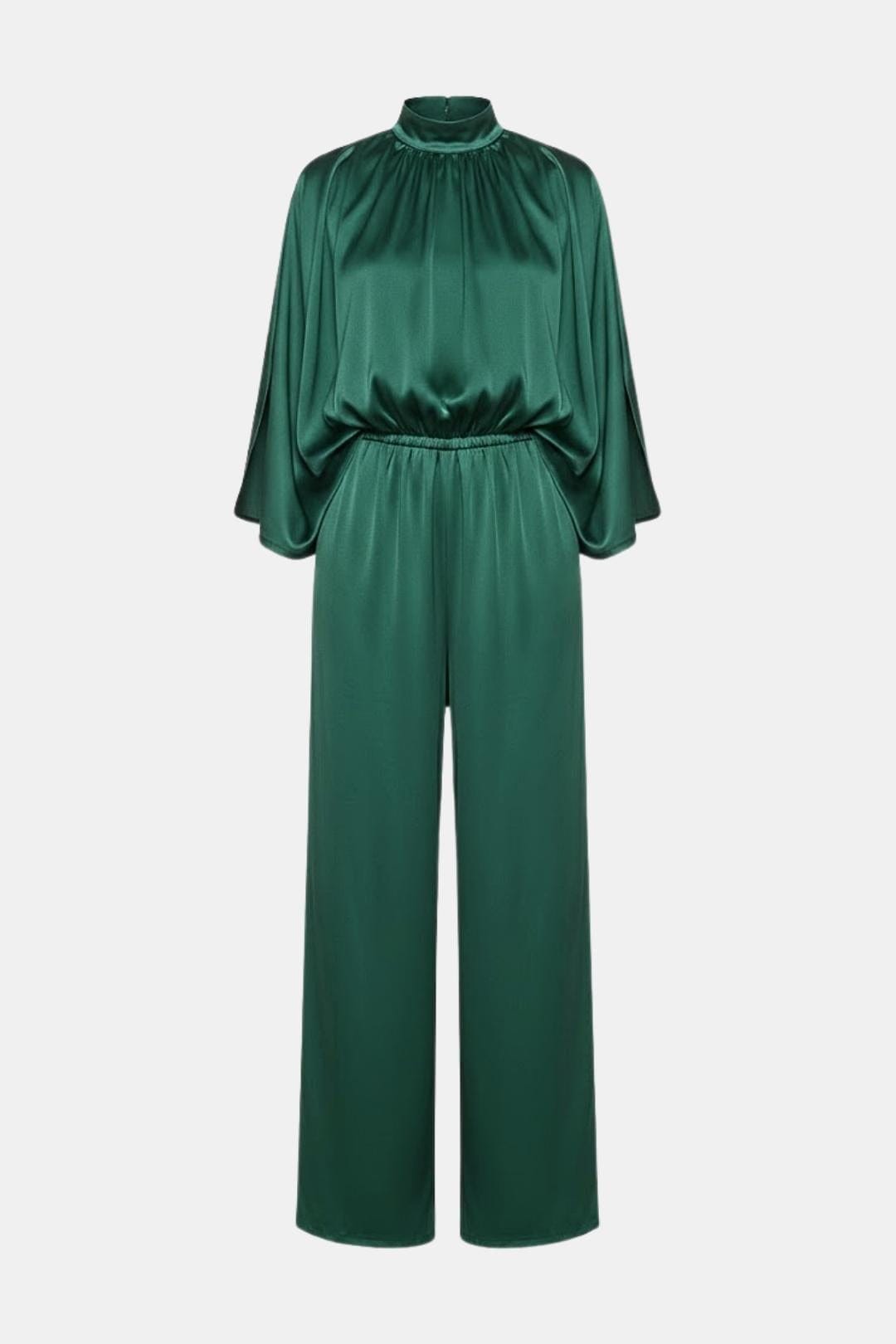 Elegant Women's Cape Jumpsuit High Neck Design - Olytrend
