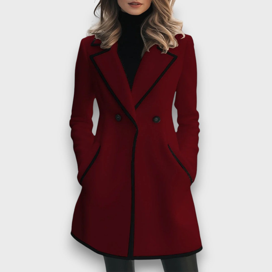 Classic Fit Double Breasted Ladies Coat - Olytrend