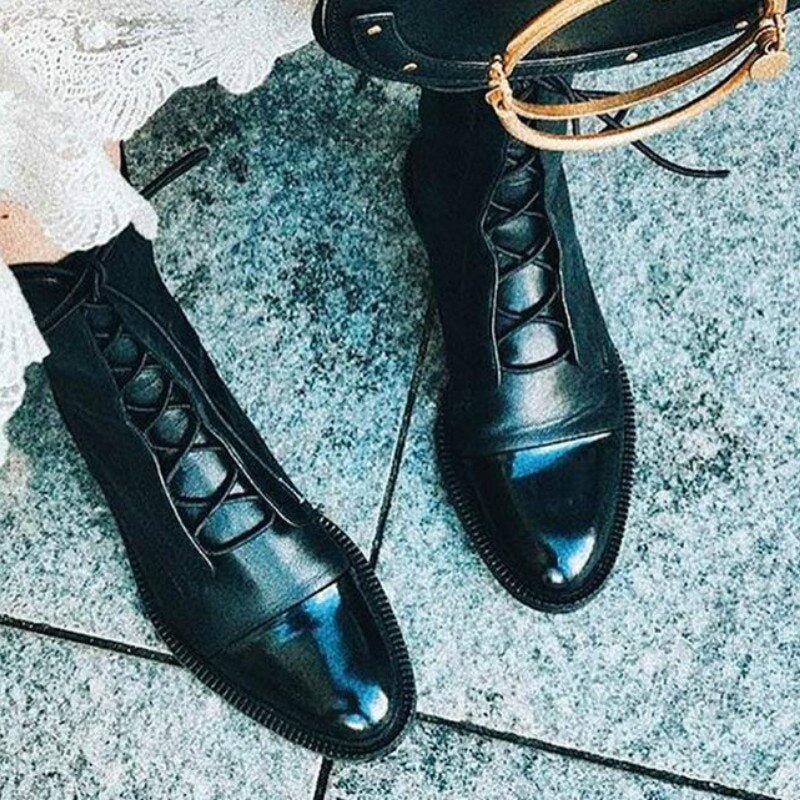 Emma - Chic Faux Leather Ankle Boots for Women