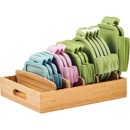 Bamboo Kitchen Organizer for Lid Storage - TopKeeper-L-Nora Luxe