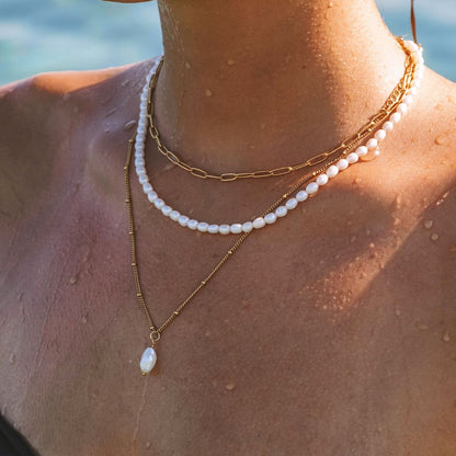 Baroque Pearl Pendant Necklace - Anisa-Gold-Nora Luxe