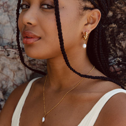 Baroque Pearl Pendant Necklace - Anisa-Gold-Nora Luxe