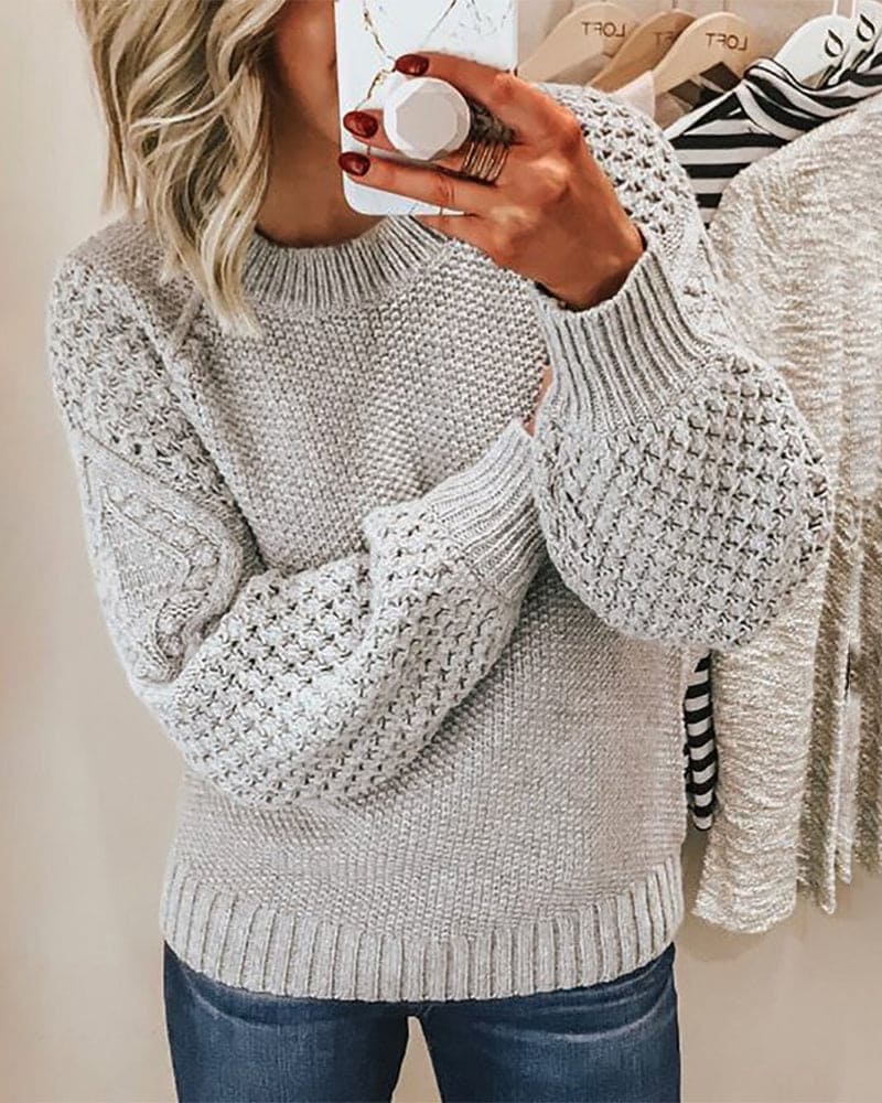 Classic Crew Neck Sweater Evelyn - Pexav