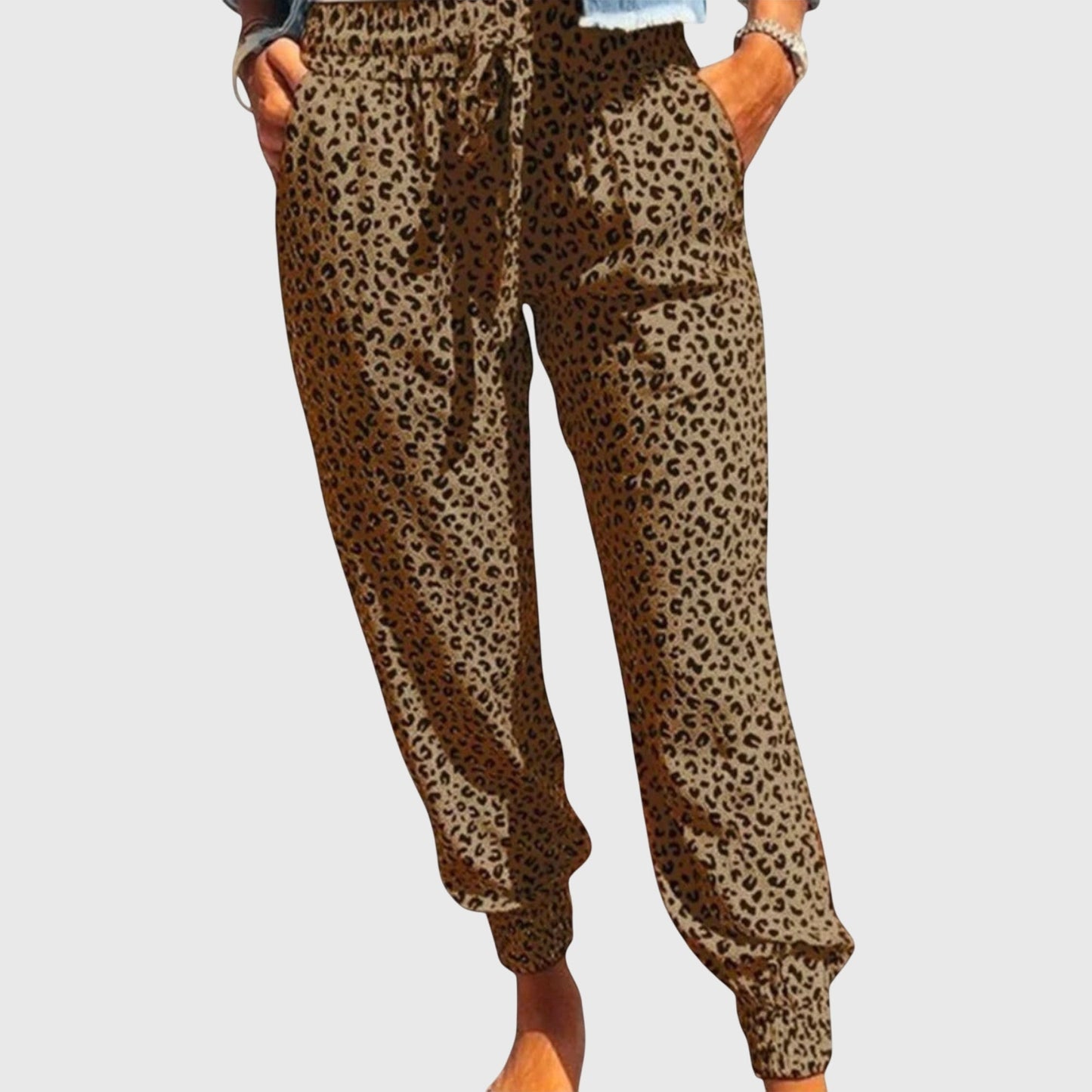 Comfortable Fit Wide Leg Leopard Pants for Women