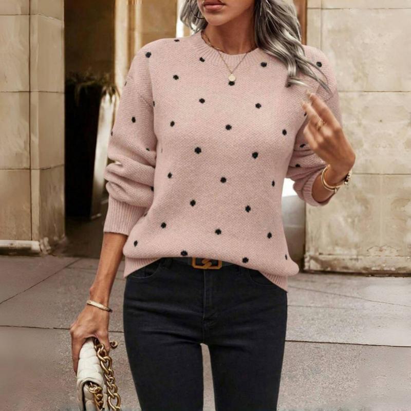 Soft Polka Dot Crew Sweater