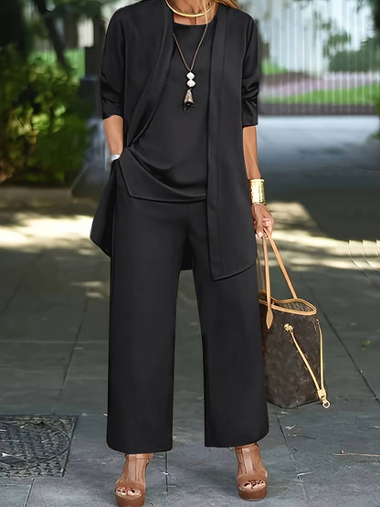Sandra | Ladies' Chic Open Front 3 Piece Outfit