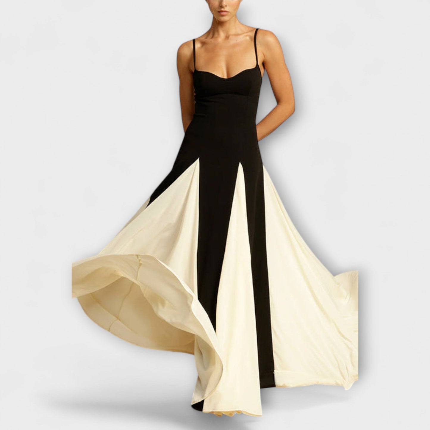Elegant Floor Length Prom Dress with Tulle Details