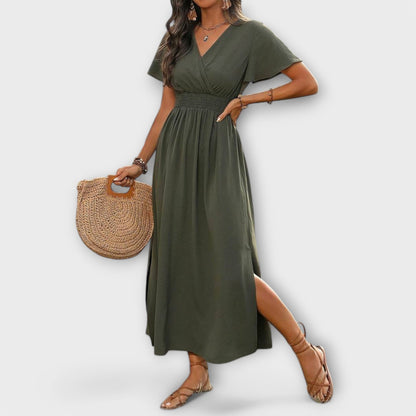 Chic Floral V-Neck Maxi Dress for Women